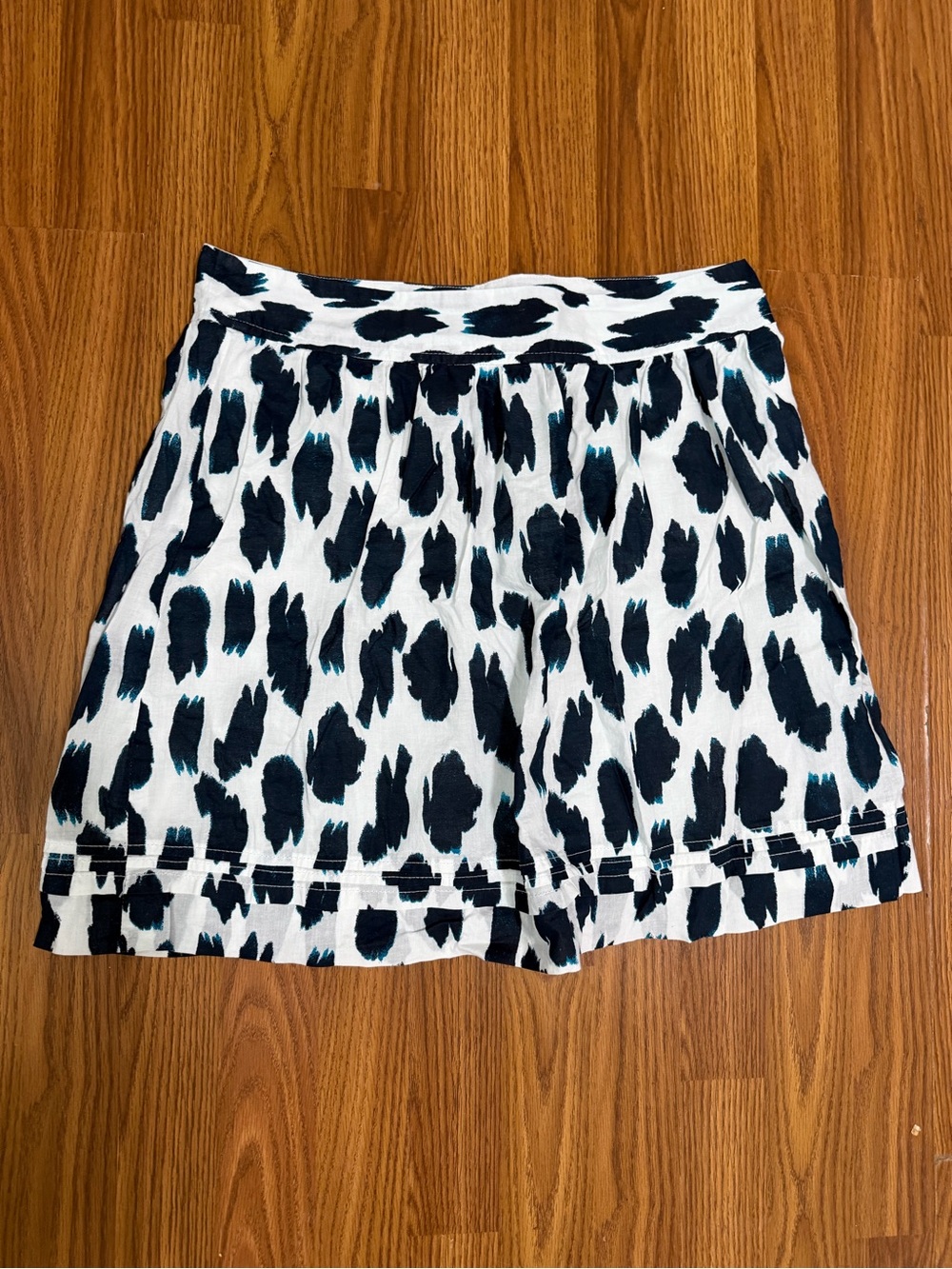 Ann Taylor Loft Cow Animal Print White A Line Skirt Office Career Interview Sz 6